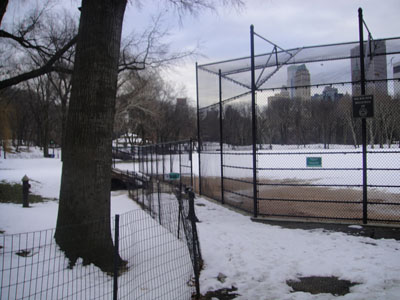 There is snow on the field